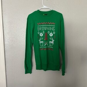 NWT Men’s Browning Christmas Holiday Crewneck Long Sleeve Sweatshirt